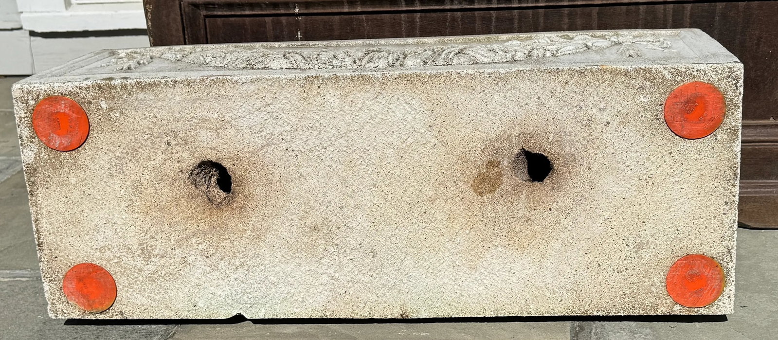 Cast Stone Rectangular Garden Planter, Classical Style - 8