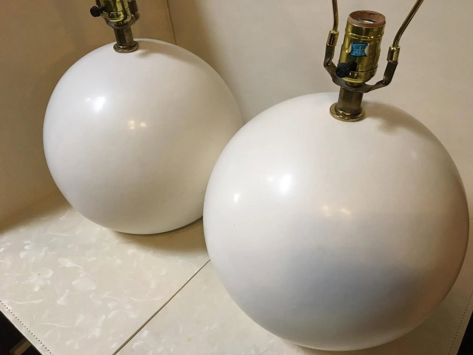 Mid Century Modern Circular Table Lamps - A Pair - 2