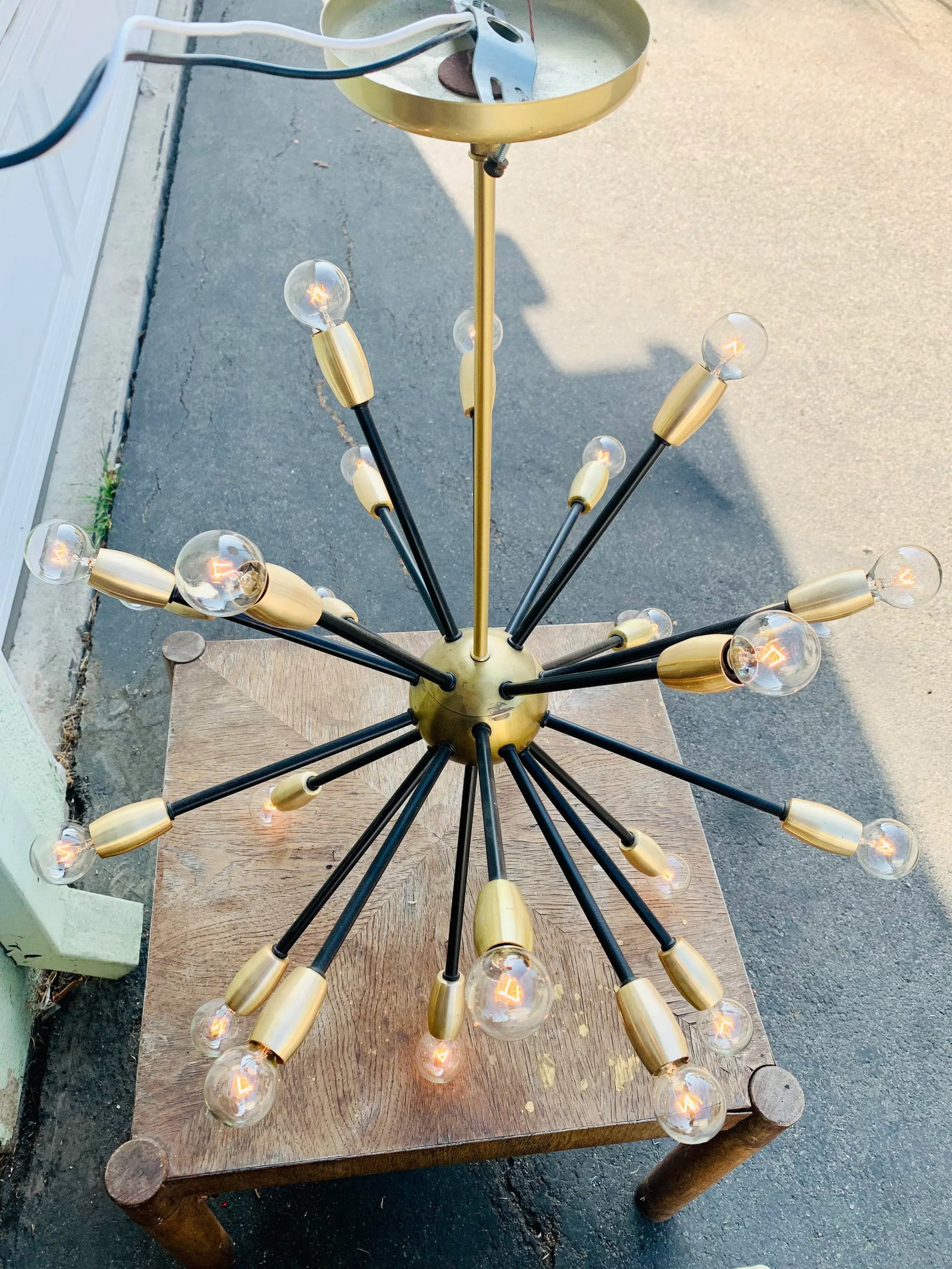 Sputnik Black and Brass Chandelier - 2