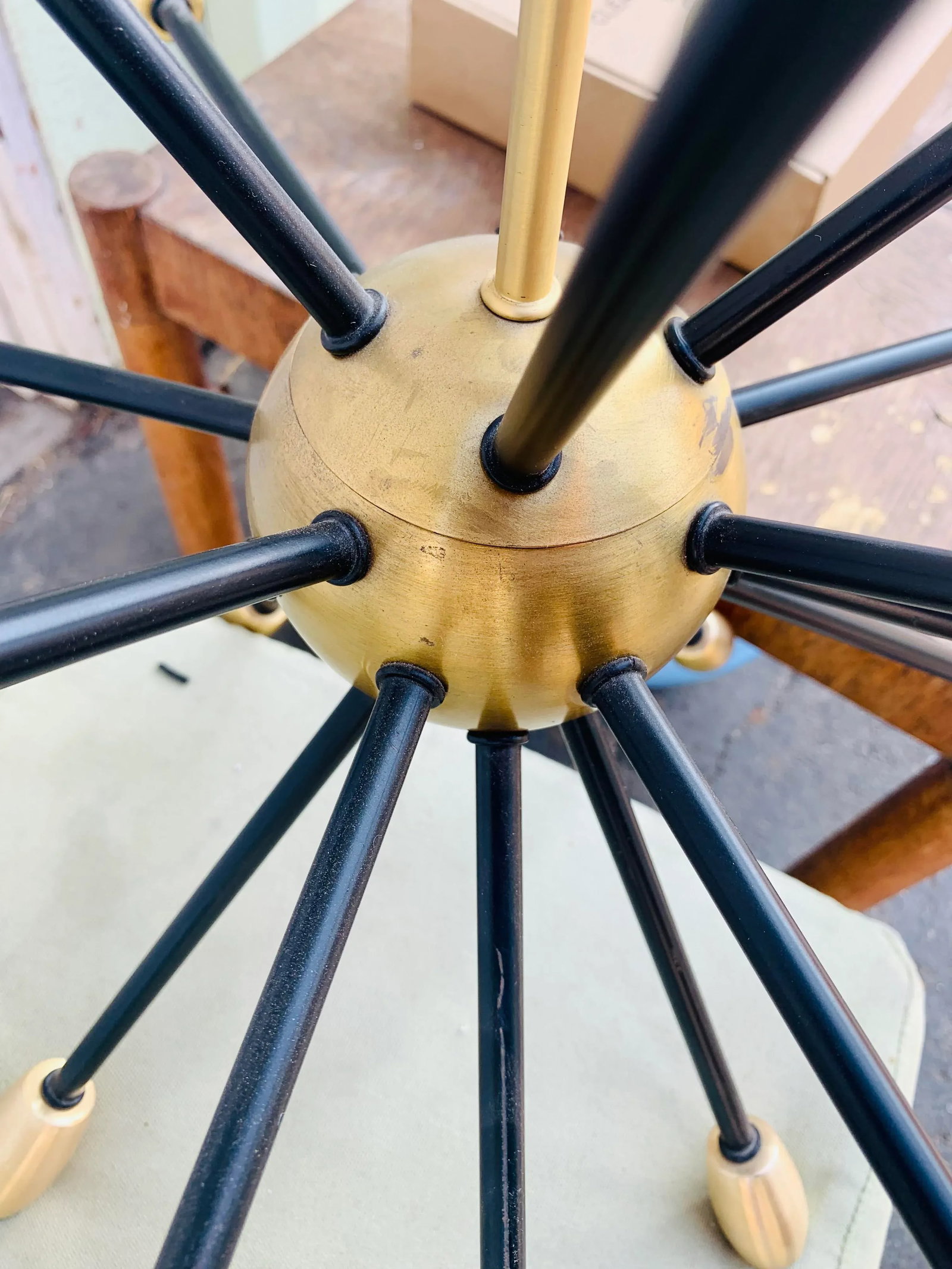 Sputnik Black and Brass Chandelier - 3