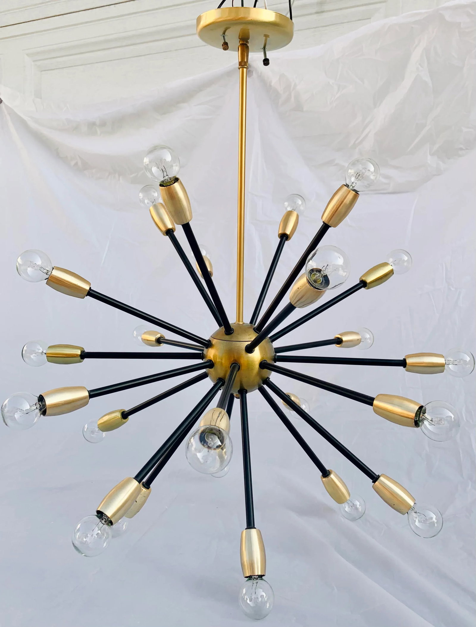 Sputnik Black and Brass Chandelier - 7