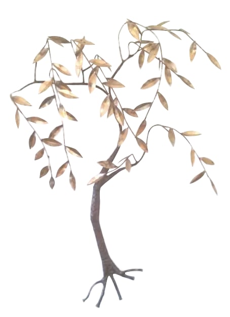 Jere Brass & Bronze Will Tree Wall Sculpture: Aspire to inspiration with this dramatic mid century wall sculpture. Stark and unobtrusively sophisticated, this piece proves beyond doubt that zen and glamour can beautifully co-exist and Curtis Jere