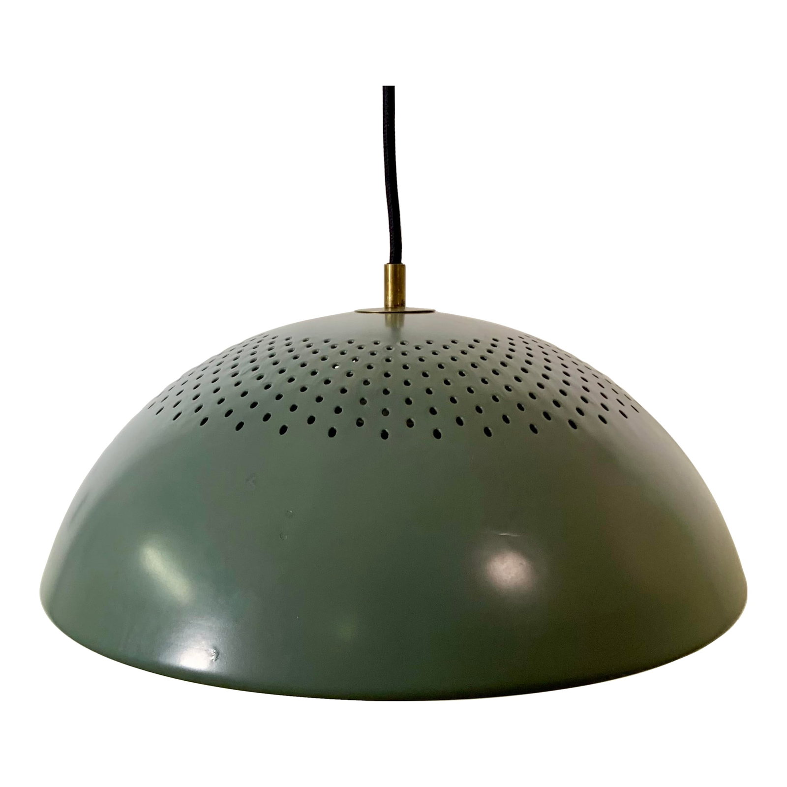 1960s Swedish Pendant Lamp: Beautiful Swedish ceiling lamp in modern design.With a big white shade on the underneath part. Metal top part. Unsigned. Condition: Alterations: Original Condition Unaltered Imperfections: Some Imperf