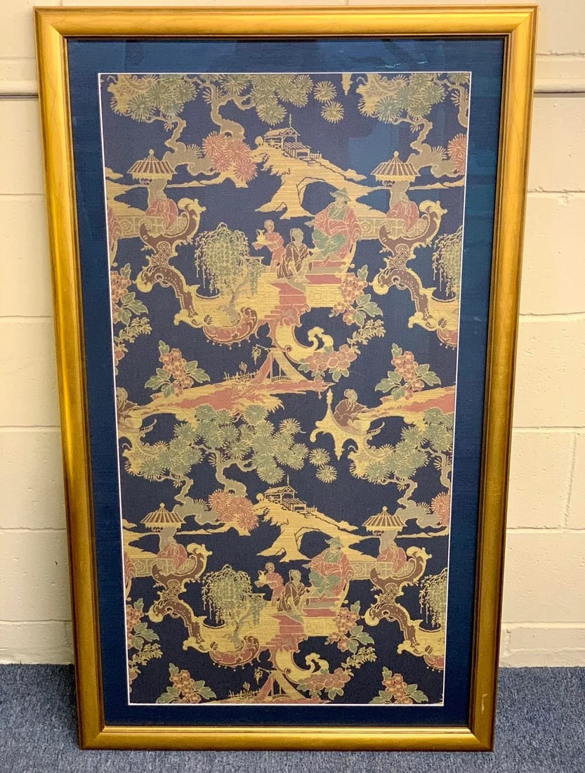 Vintage Mid 20th Century Framed Oriental Silk Tapestry - 2