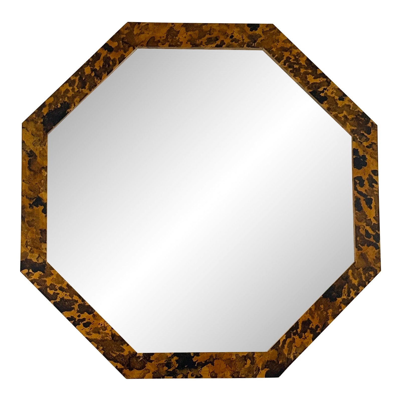 Faux Tortoise Hand Painted Octagonal Large Mirror (1 of 9)