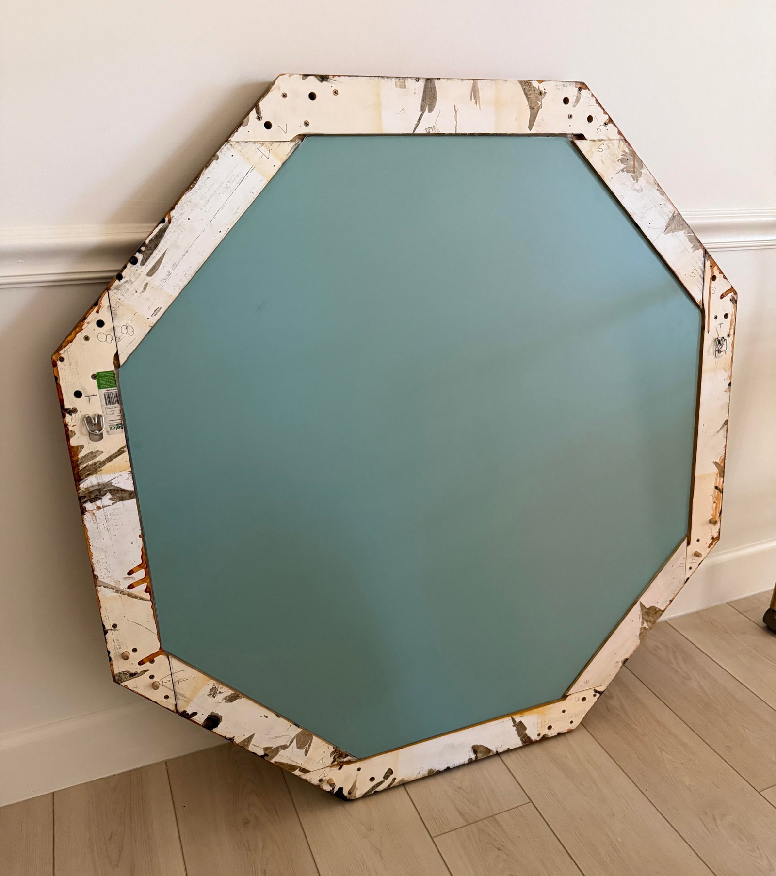 Faux Tortoise Hand Painted Octagonal Large Mirror - 6