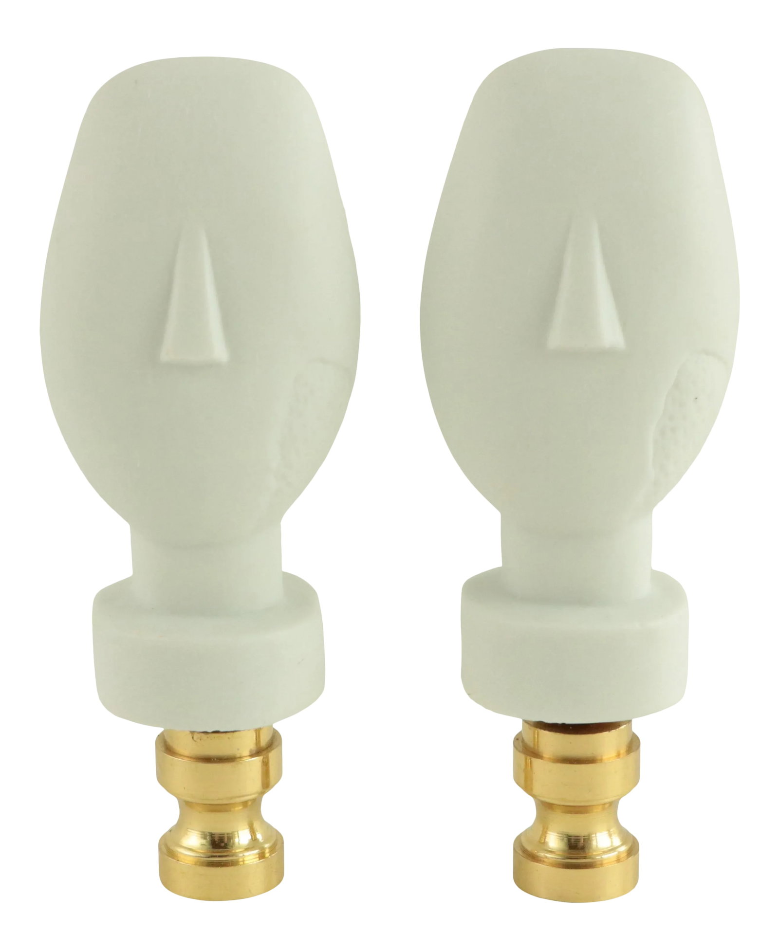 Cycladic Head Bisque Porcelain Lamp Finials - a Pair (1 of 6)