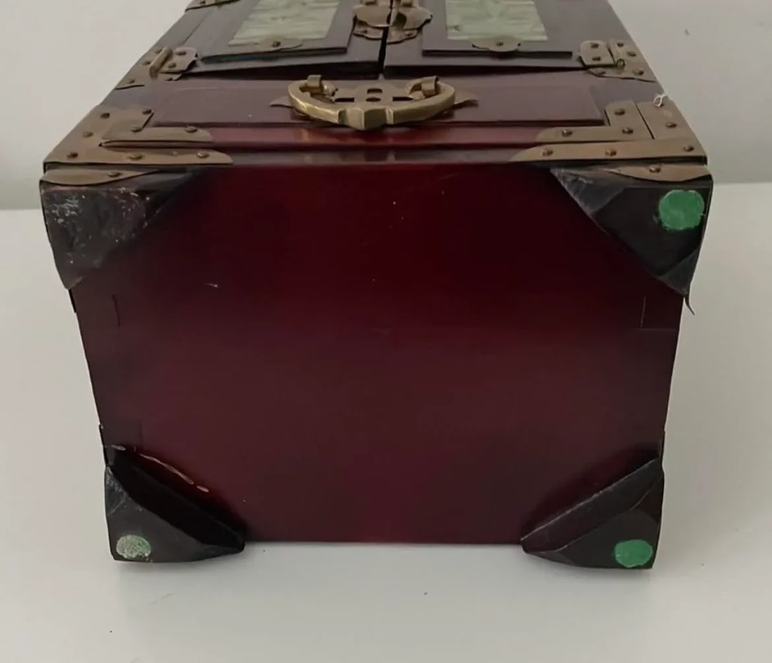 Vintage Chinese Rosewood Jewelry Box - 11