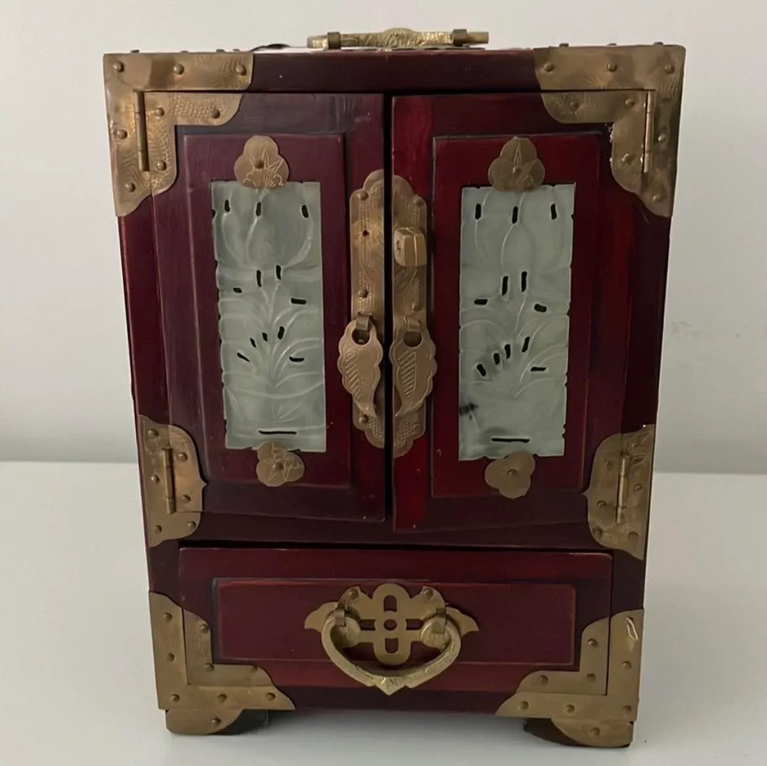 Vintage Chinese Rosewood Jewelry Box - 13