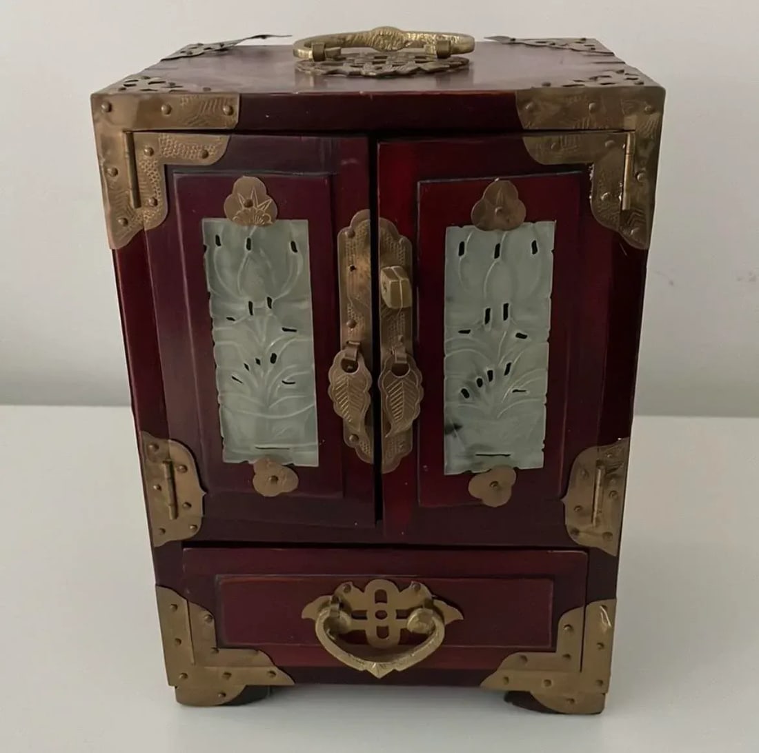 Vintage Chinese Rosewood Jewelry Box - 3