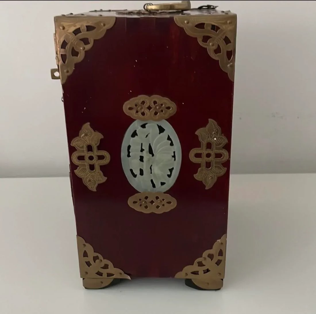 Vintage Chinese Rosewood Jewelry Box - 5