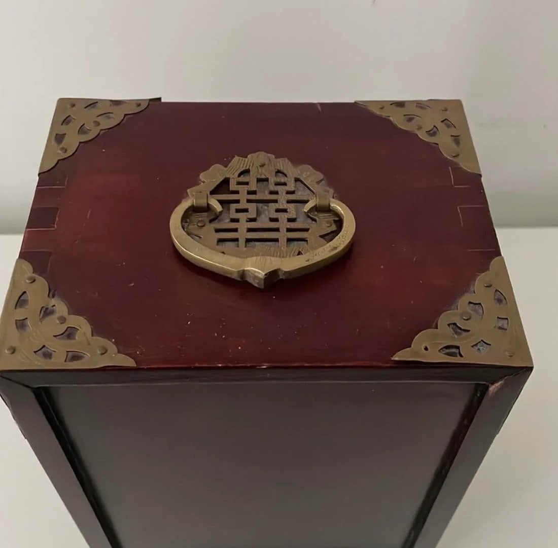 Vintage Chinese Rosewood Jewelry Box - 7