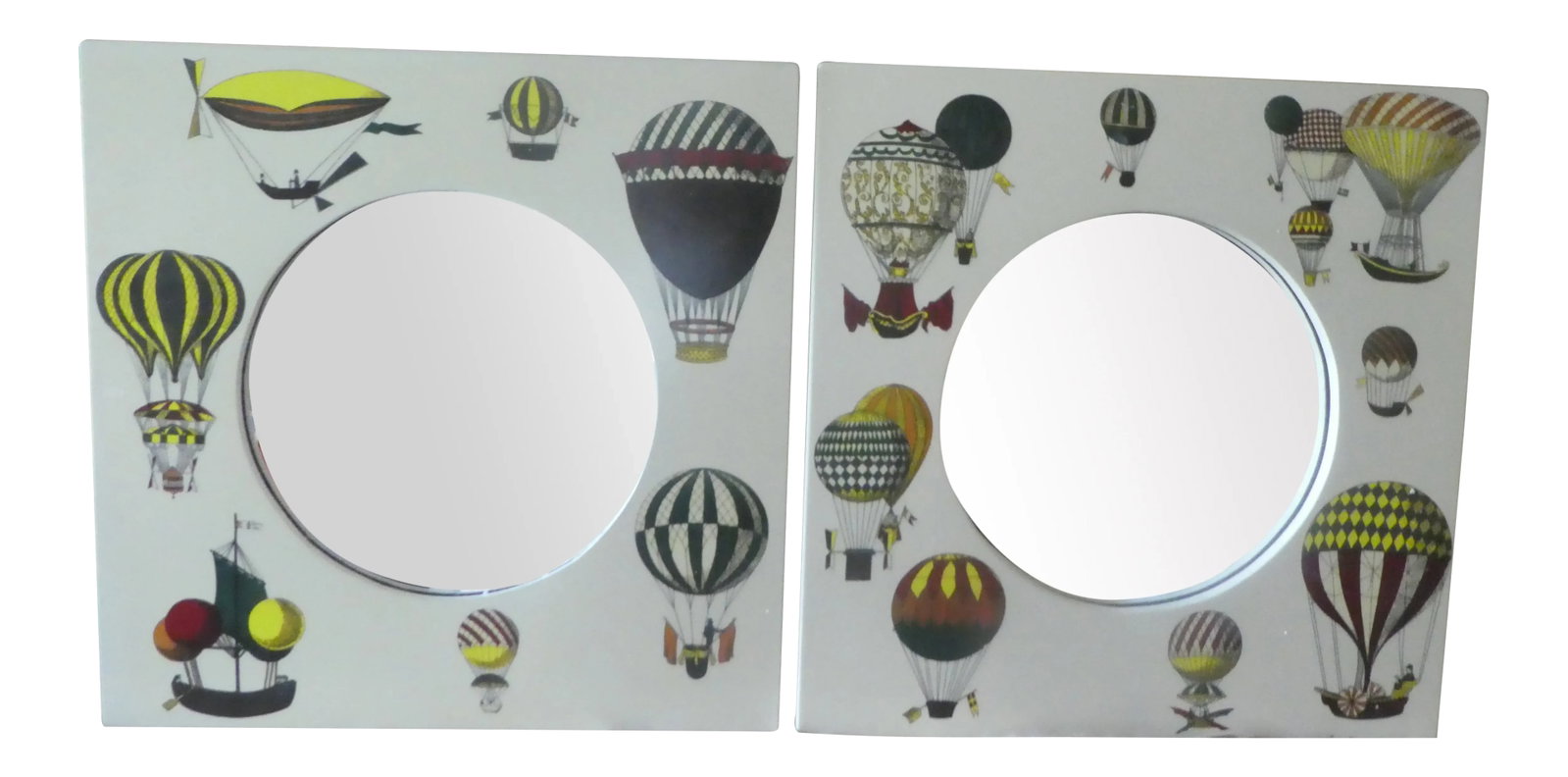 Vintage Italian Piero Fornasetti Hot Air Balloon Mirrors - a Pair (1 of 13)