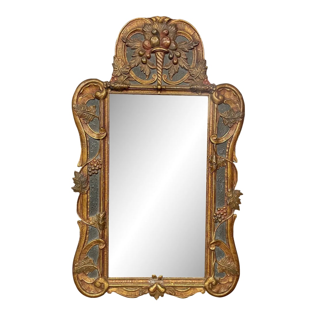Gustavian Italian Wall, Console Mirror, Cornucopia Motif, Parcel Gilt Decorated (1 of 13)
