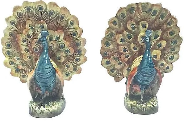Antique Peacock Pocket Vases - A Pair (1 of 6)