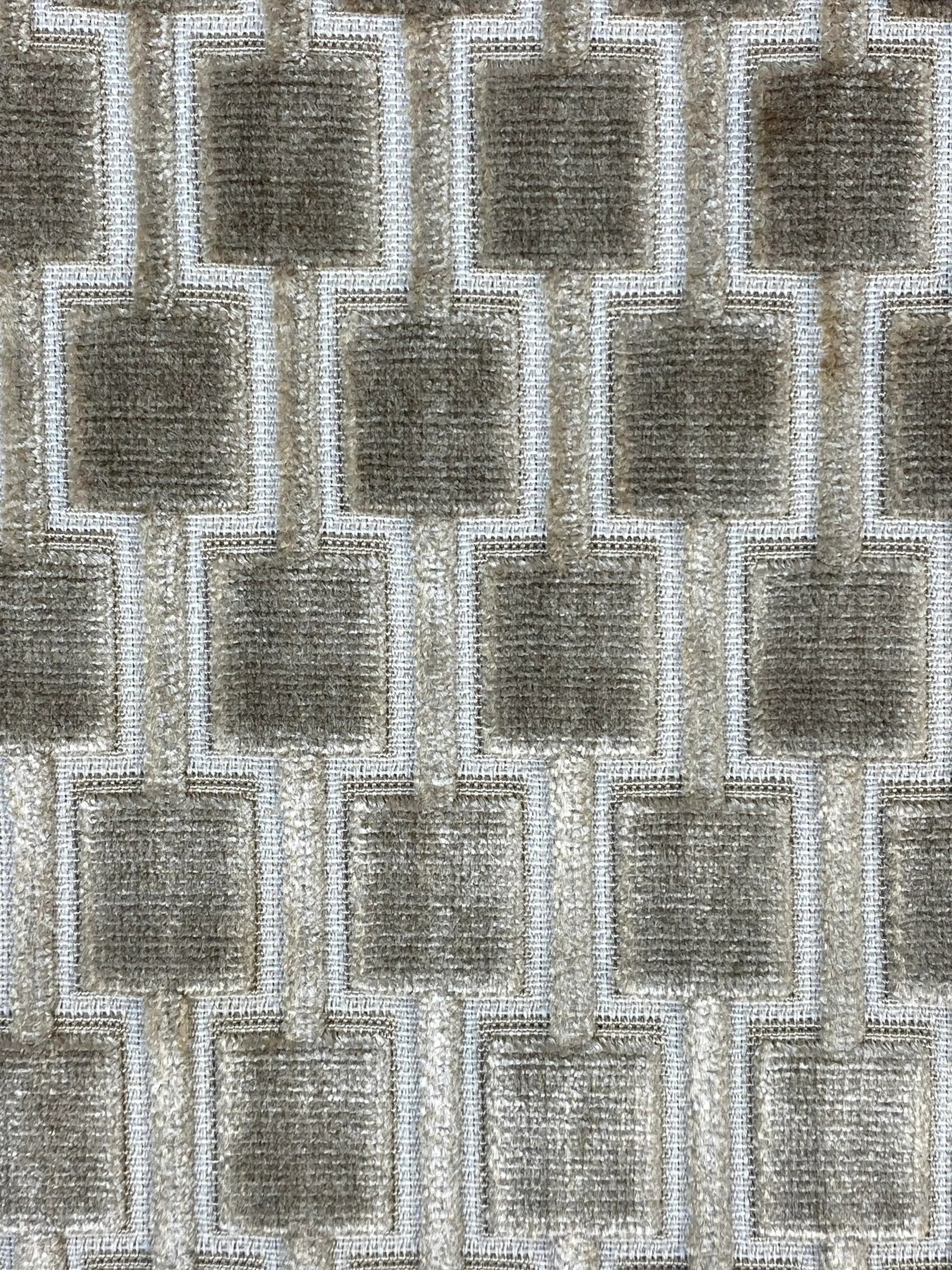 Romo's "Bakerloo" Velvet Fabric- 7.25 Yards: Inspired by mid-century transportation cloth, "Bakerloo" figured two tone velvet has a soft viscose pile. Exceeds 100,000 Wyzenbeek double rubs. Woven in Belgium BRAND: ROMO DESIGN NAME: BAKERLOO