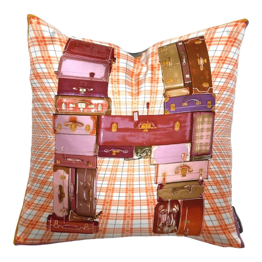 Hermes H en Voyages Silk Scarf Pillow (1 of 4)