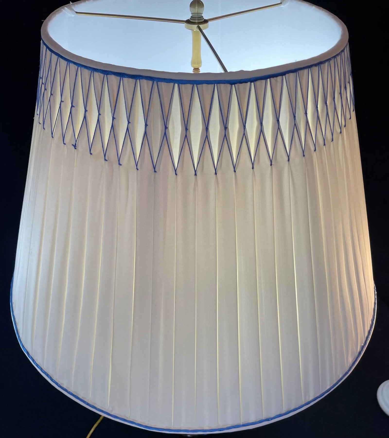 Ceramic Table Lamp, Pleated Silk Shade - 8
