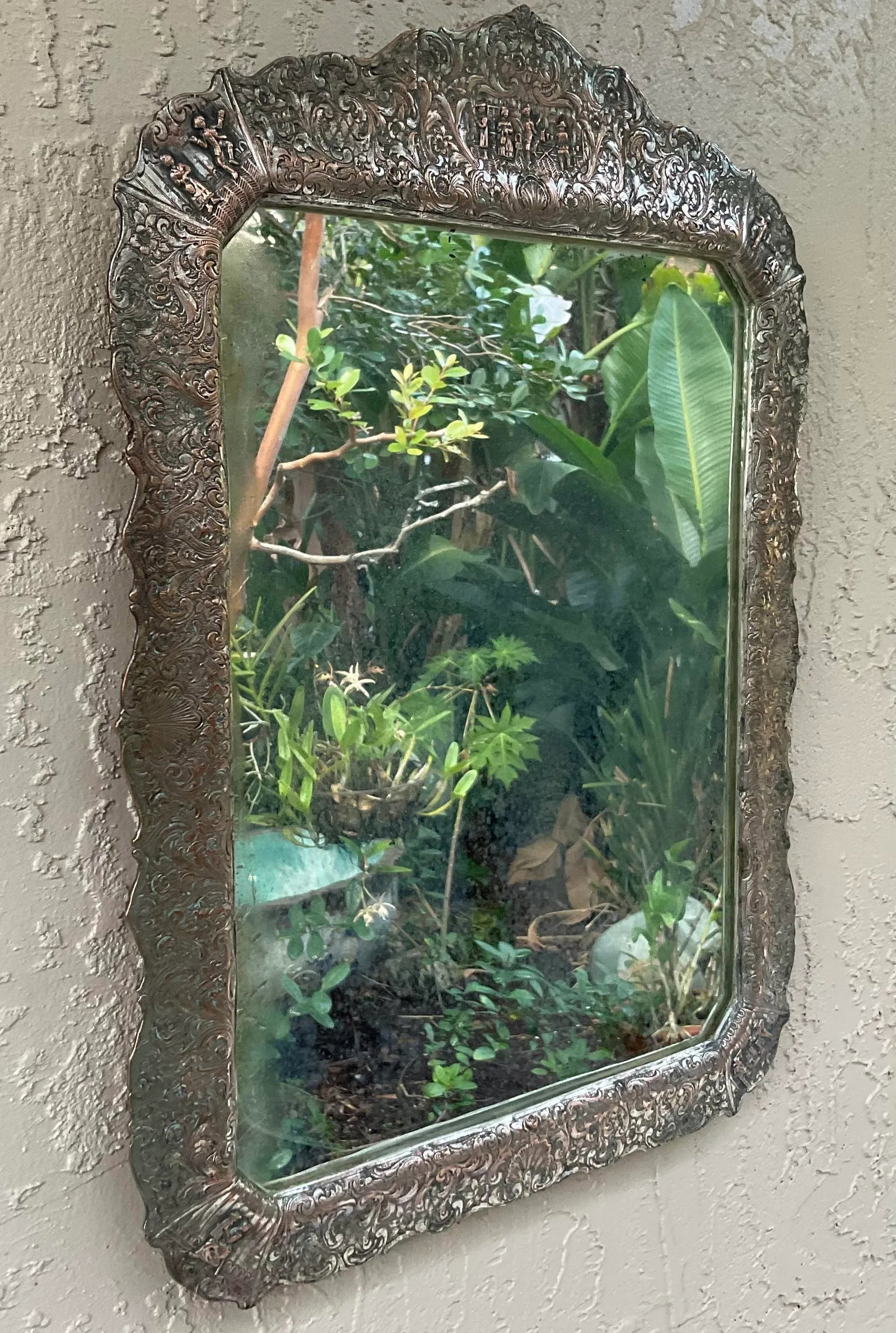 Antique Silver Plated Mirror - 10