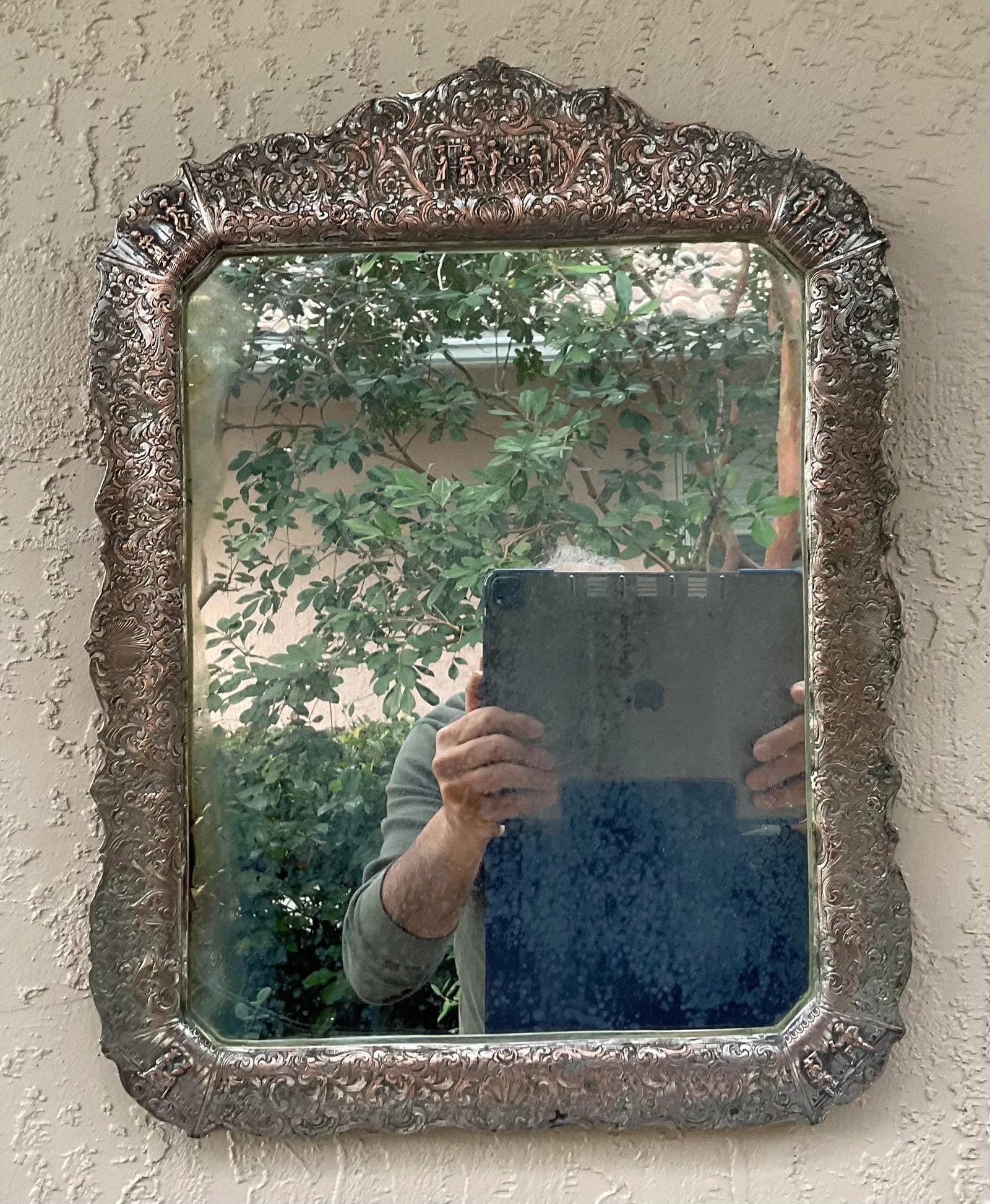 Antique Silver Plated Mirror - 13
