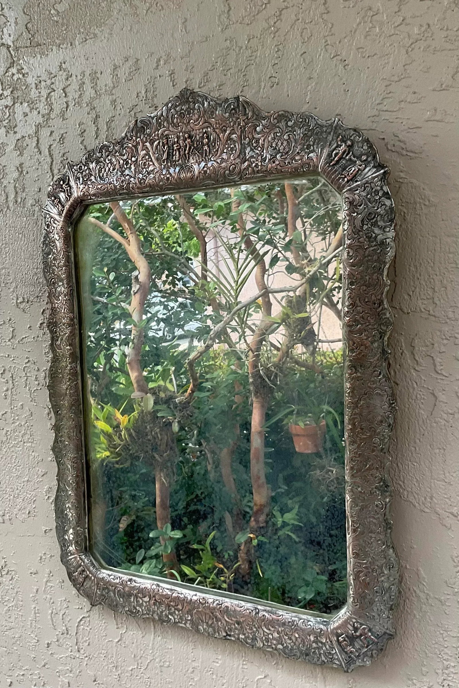 Antique Silver Plated Mirror - 5