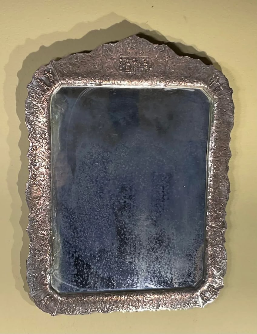 Antique Silver Plated Mirror - 8