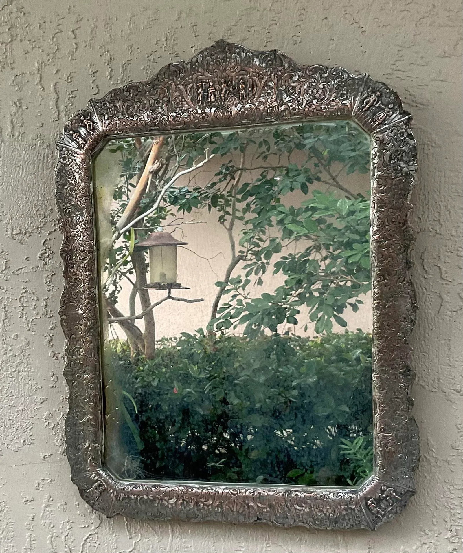 Antique Silver Plated Mirror - 9