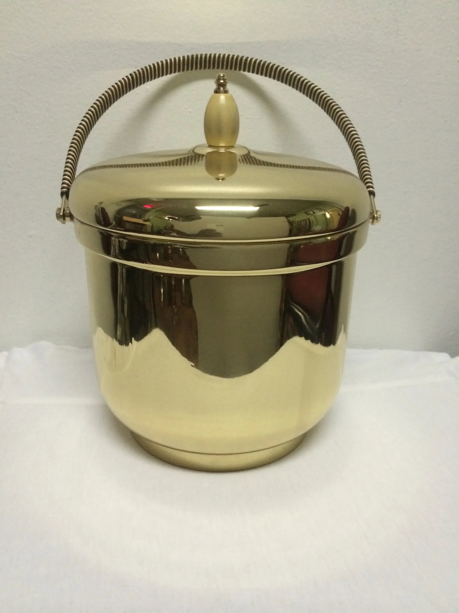 Mercury Glass Brass Ice Bucket - 2