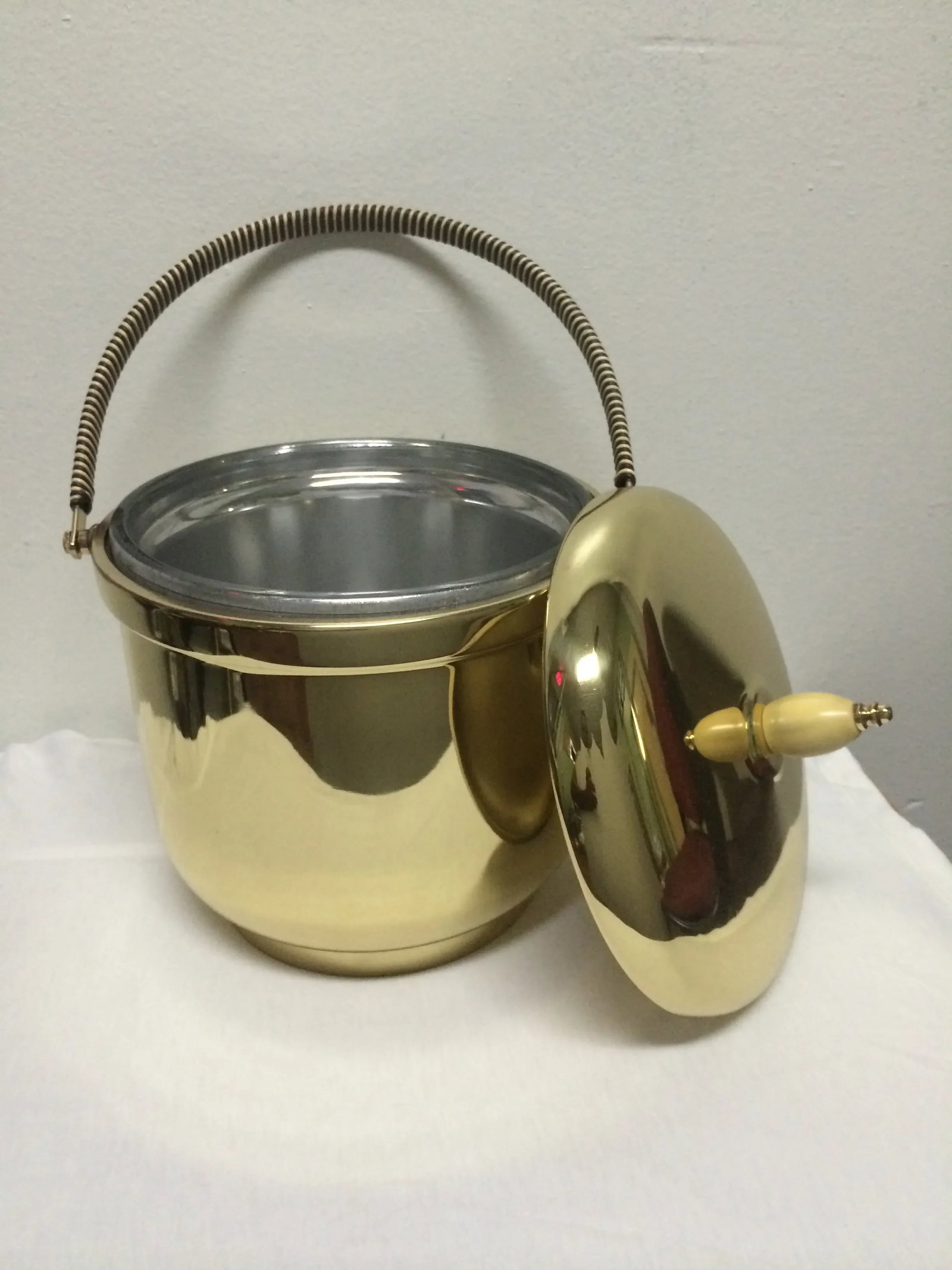 Mercury Glass Brass Ice Bucket - 3
