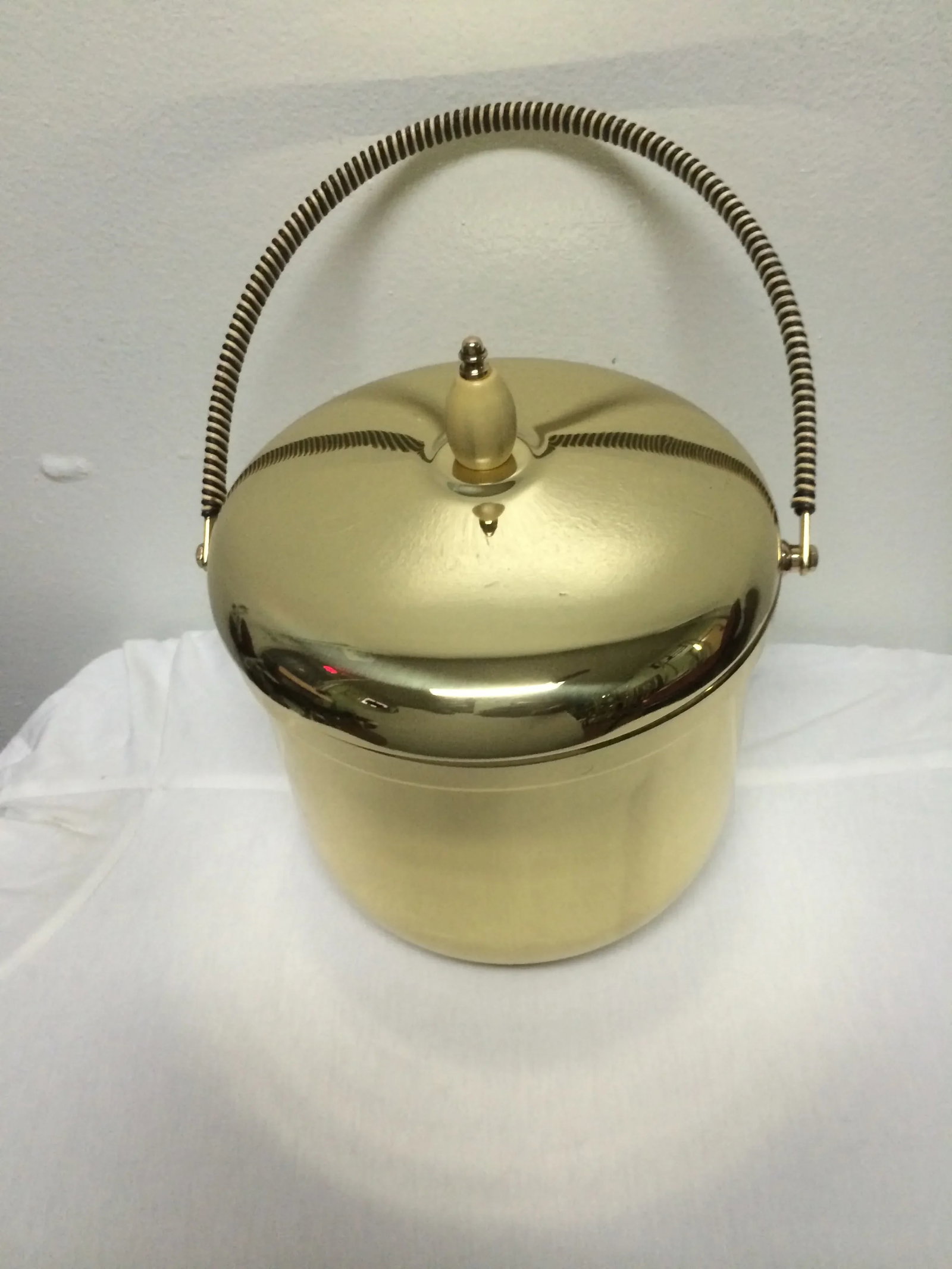Mercury Glass Brass Ice Bucket - 4