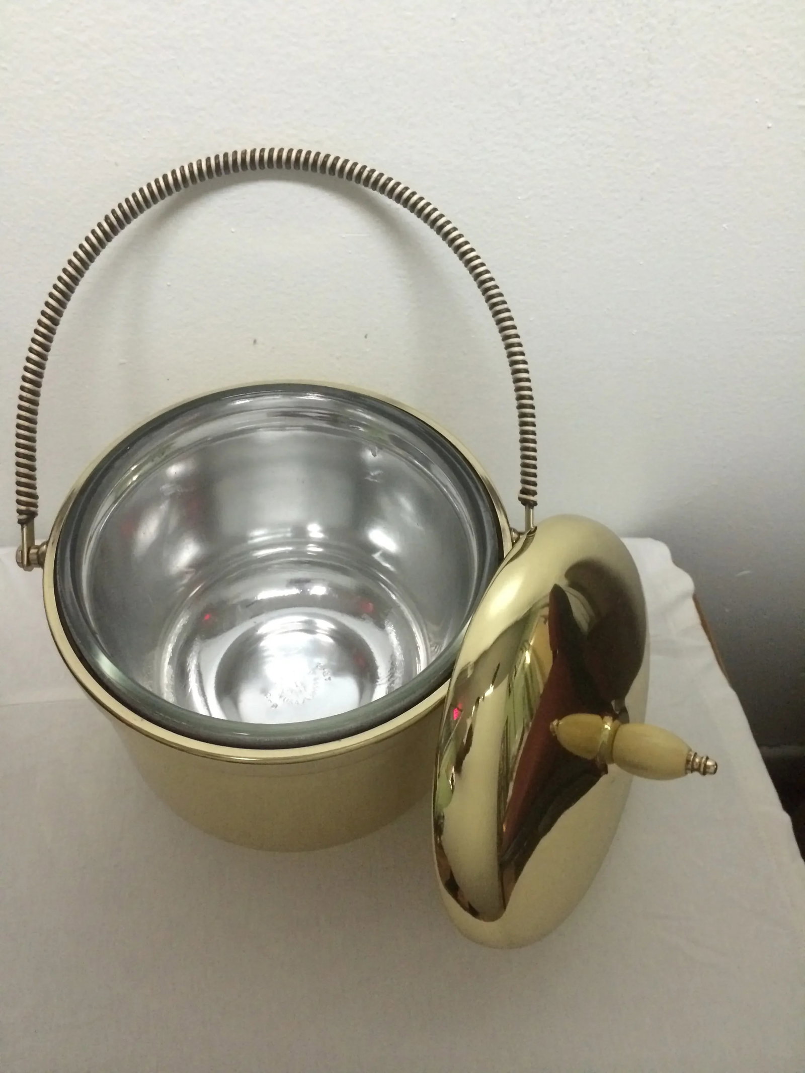 Mercury Glass Brass Ice Bucket - 5