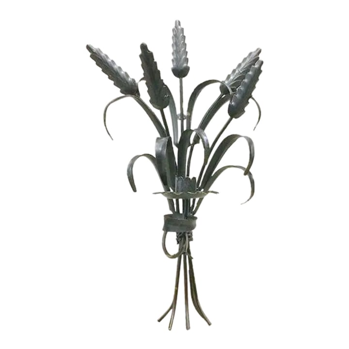 Vintage Tole Bundle of Wheat Candle Sconce: Vintage tole bundle of wheat handling candle sconce. No maker's marks. Condition: Alterations: Original Condition Unaltered Imperfections: Some Imperfections Condition Notes: Excellent Condition