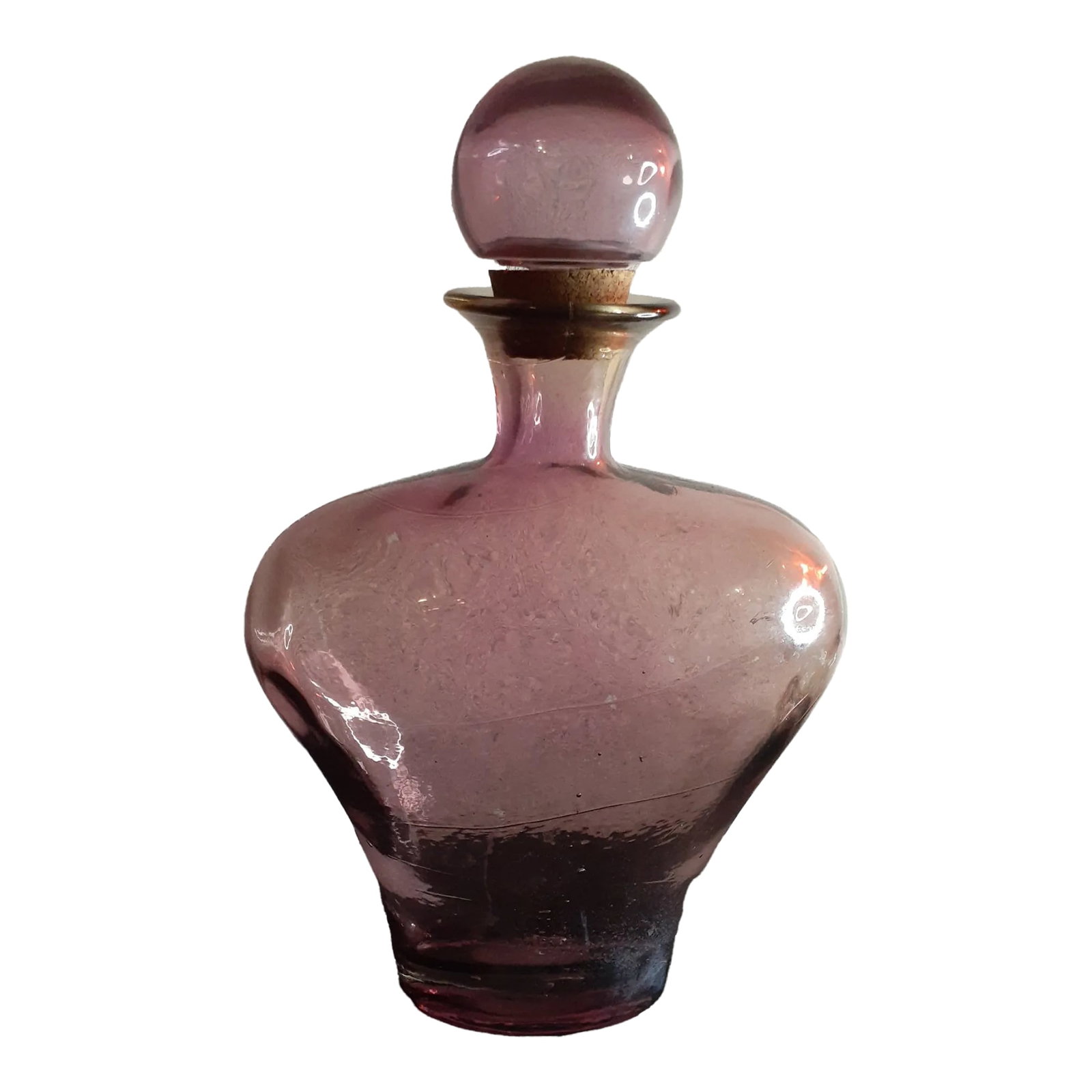 1980s Vidrios San Miguel Spain Recycled Amethyst Art Glass Decanter: This is a GORGEOUS Vidrios San Miguel Spain Recycled Amethyst Art Glass 10"x14" Decanter. Procured at auction Several Vidrios San Miguel Art Glass sold separately. BOX 33 Condition: Alterations: