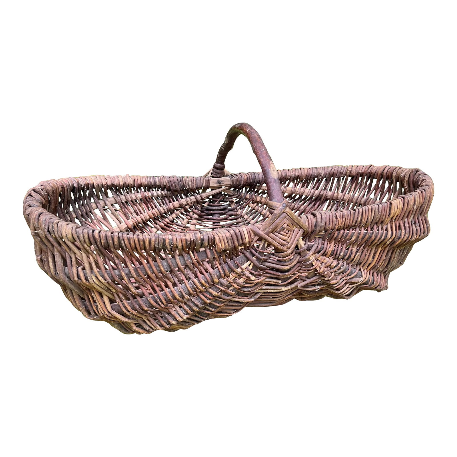 Early 20th Century Grapevine & Willow Woven Picking Basket W/ Handle (1 of 11)