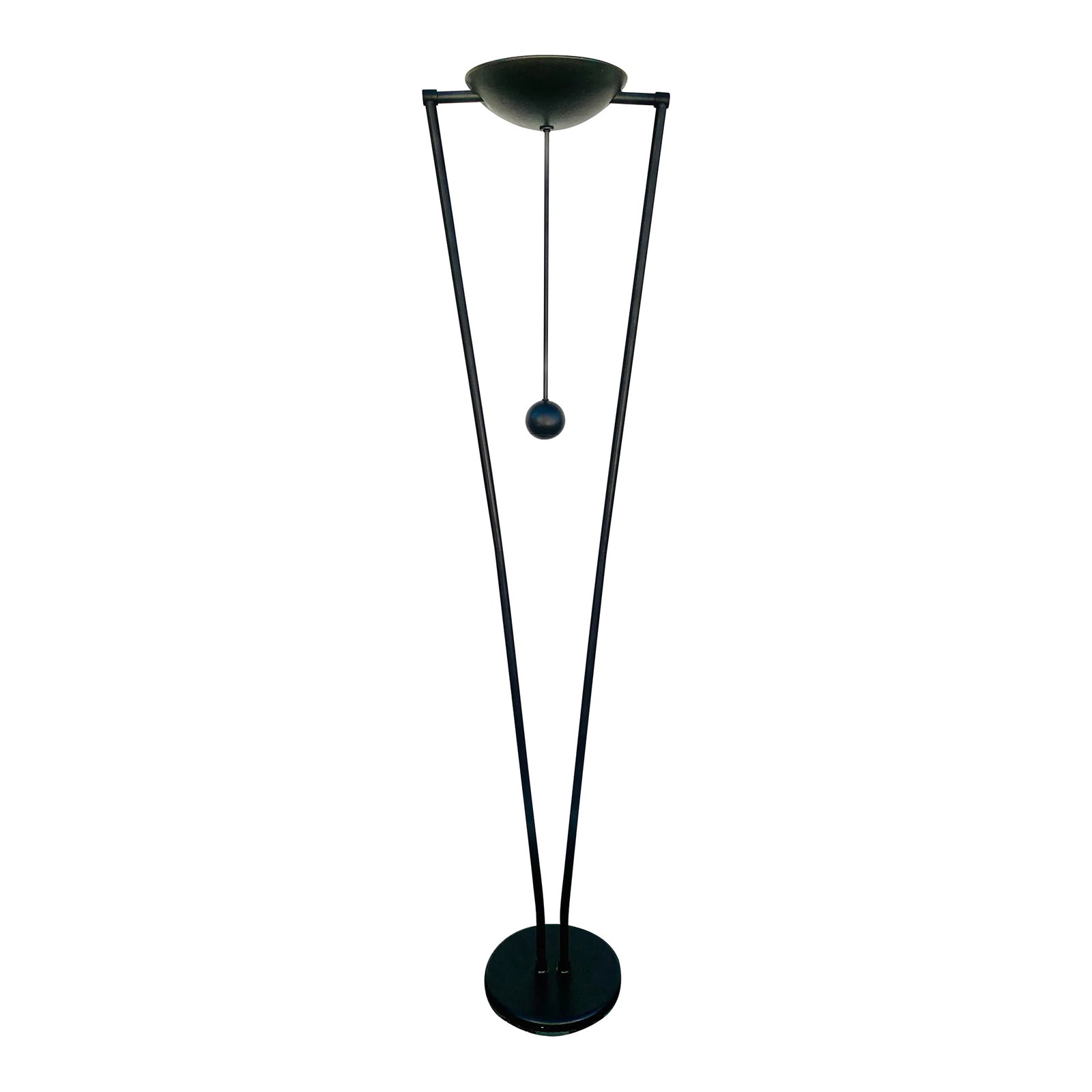 Postmodern Pendulum Torchiere Floor Lamp: For sale a very unique Postmodern Pendulum floor lamp. The lamp swings to desired light direction. Very cool in great condition and comes with a dimmer to set the mood. Perfect for that modern, minima