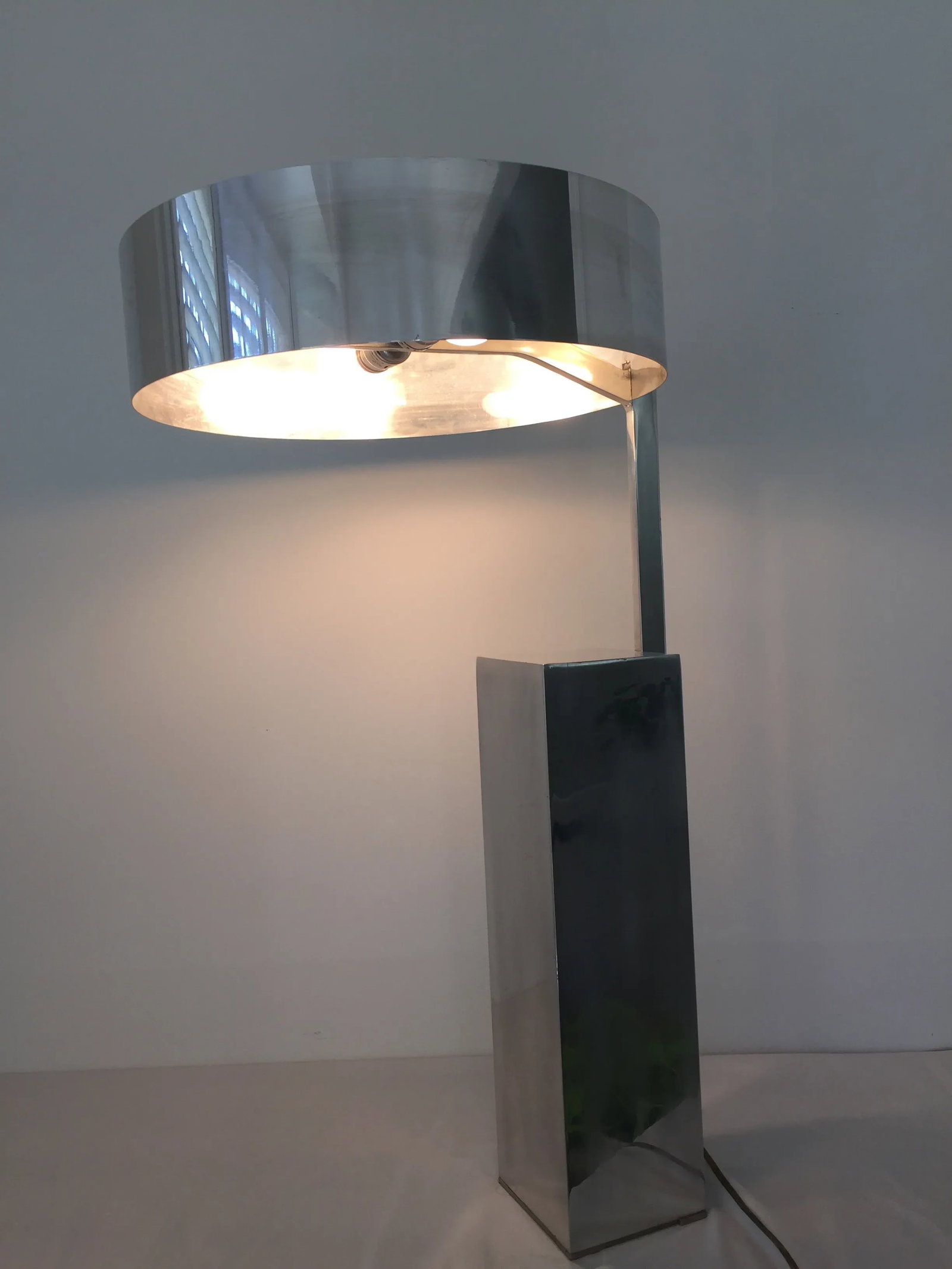 Architectural Modern Chrome Table Lamp - 8