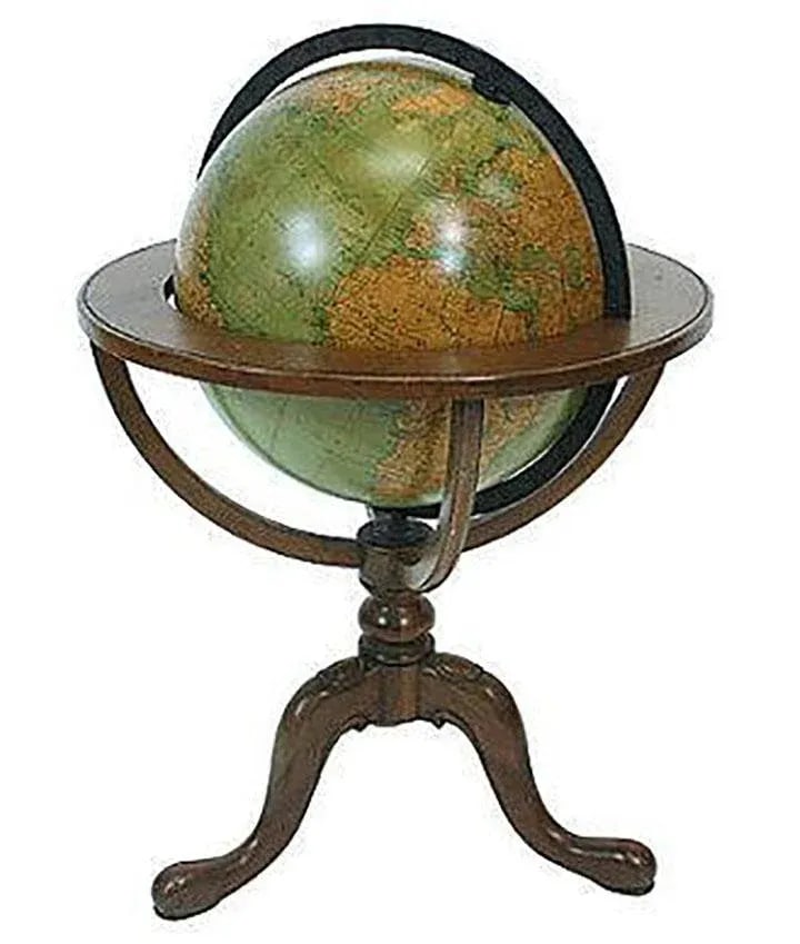 Terrestrial Political Tall Library/Floor Globe on Walnut Stand by J. Paul Goode for Rand McNally, C. (1 of 4)