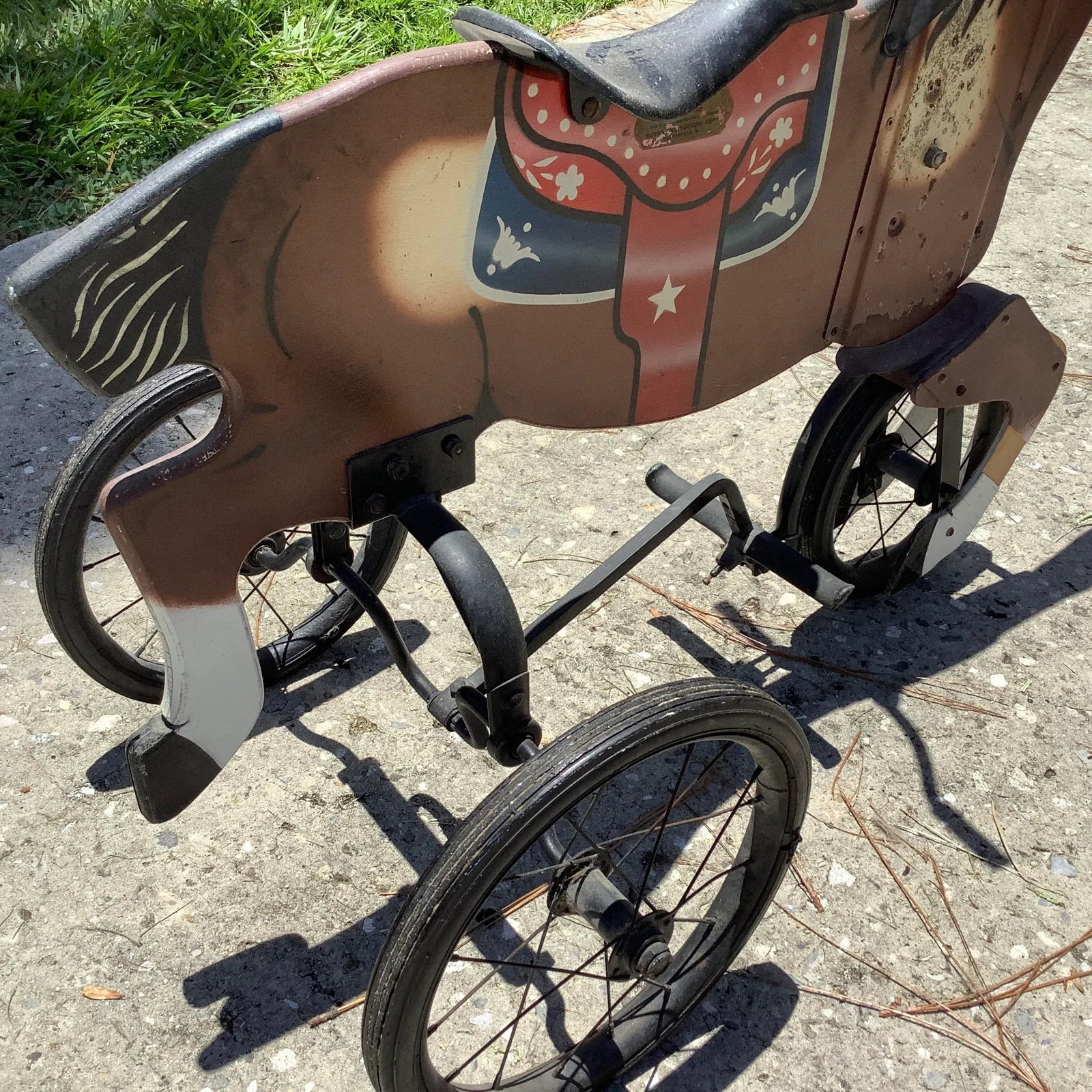 Vintage Canterpony Mechanical Horse Tricycle 1949, Rare Find - 11