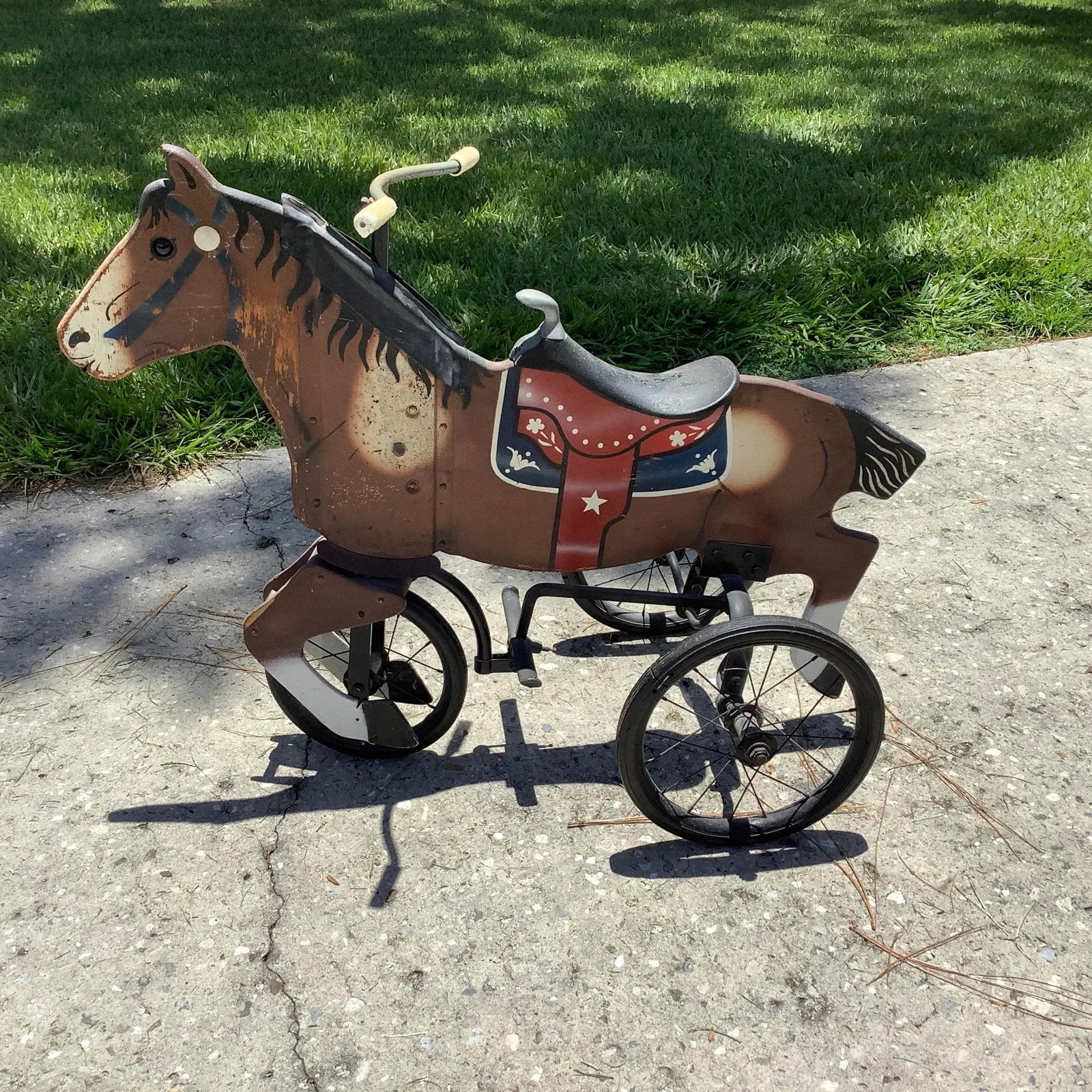 Vintage Canterpony Mechanical Horse Tricycle 1949, Rare Find - 4
