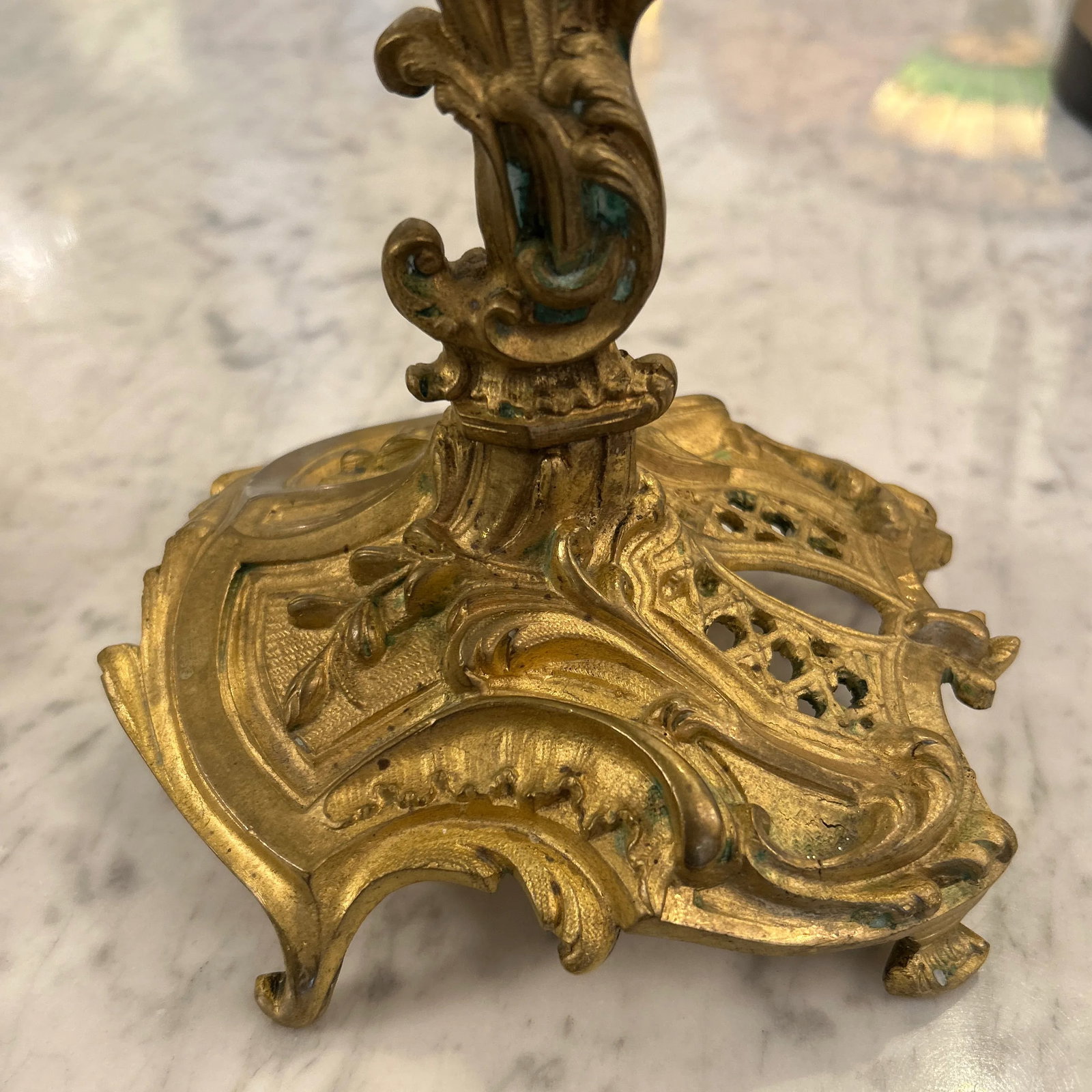 Antique Bronze Tabletop Candelabra a Pair - 4