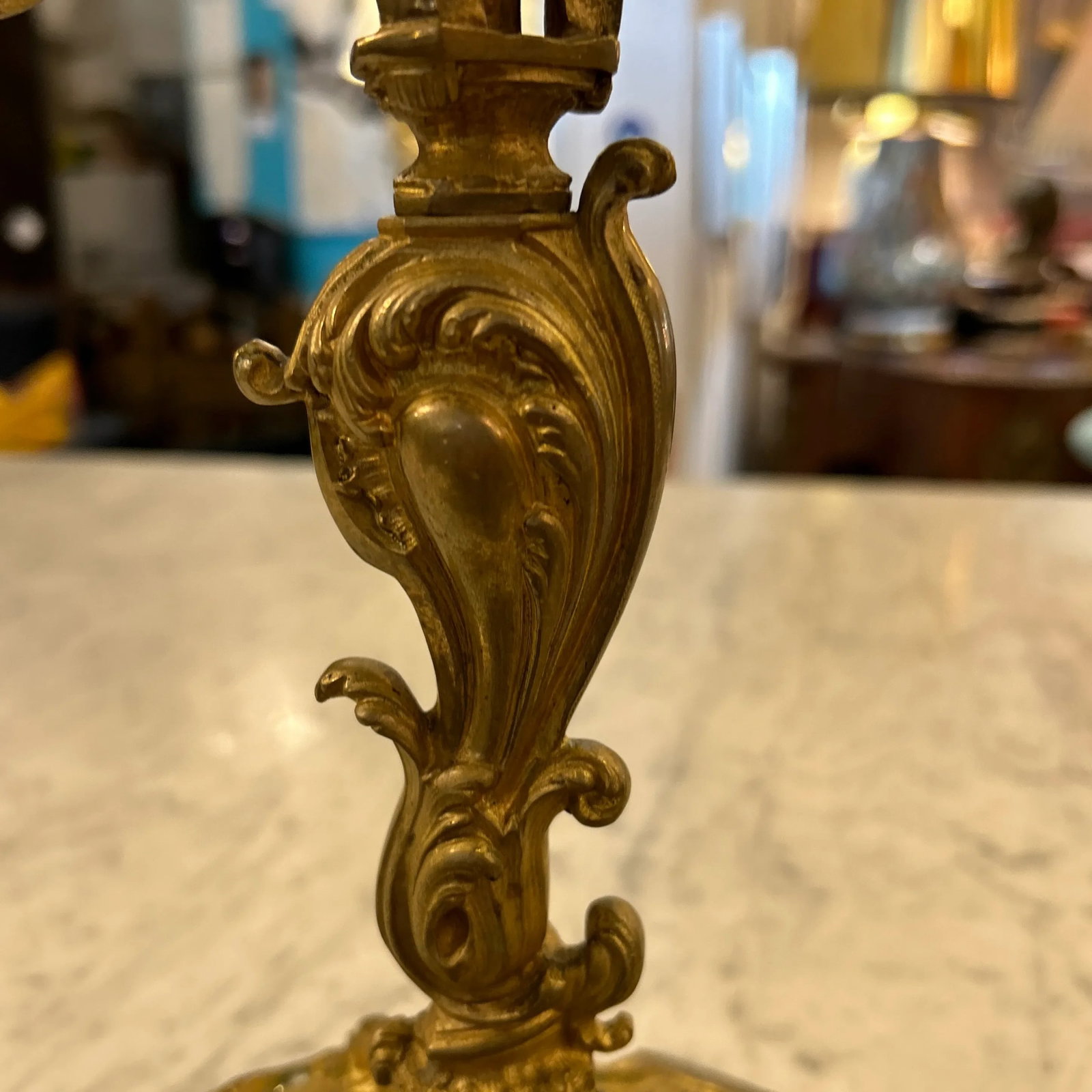 Antique Bronze Tabletop Candelabra a Pair - 8