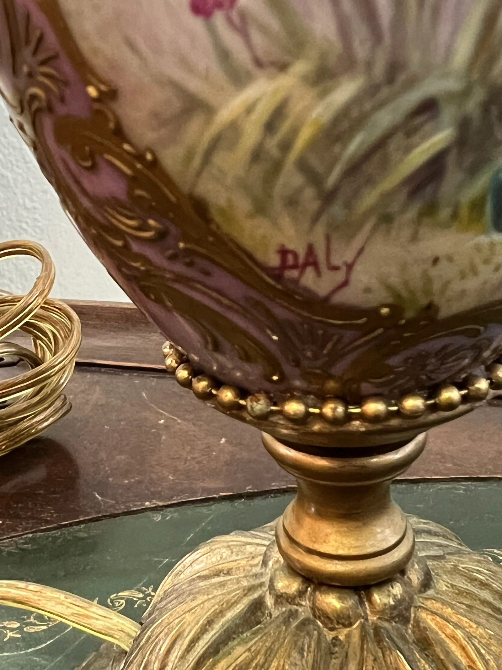 19th Century French Sevres Porcelain Table Lamp Signed - 4