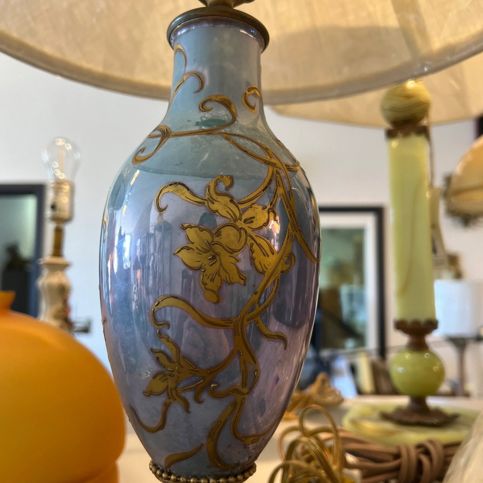 19th Century French Sevres Porcelain Table Lamp Signed - 9