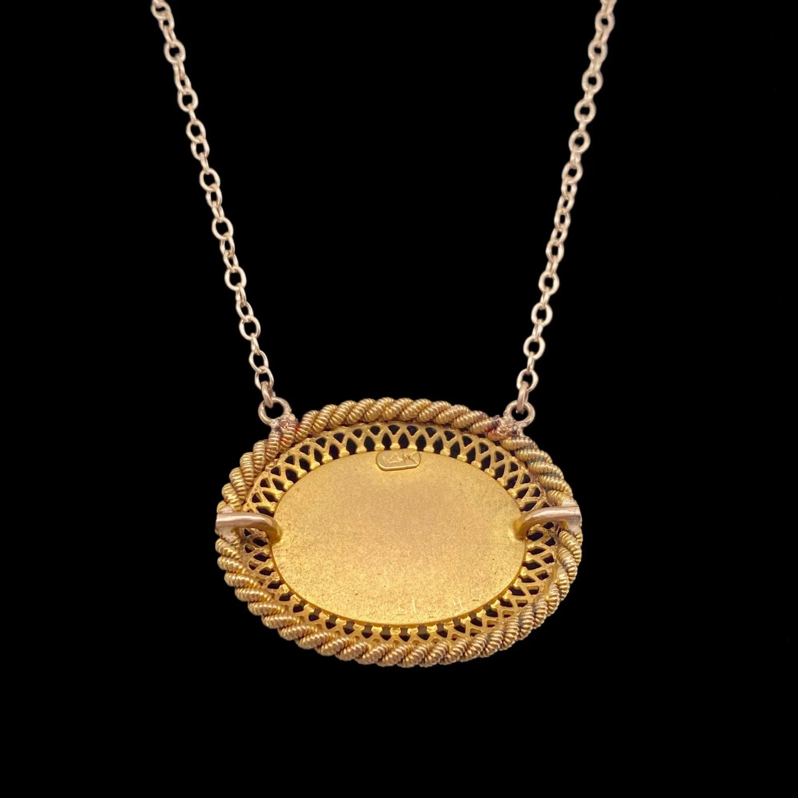 Victorian 14k Gold & Turquoise Repurposed Pendant Necklace - 4