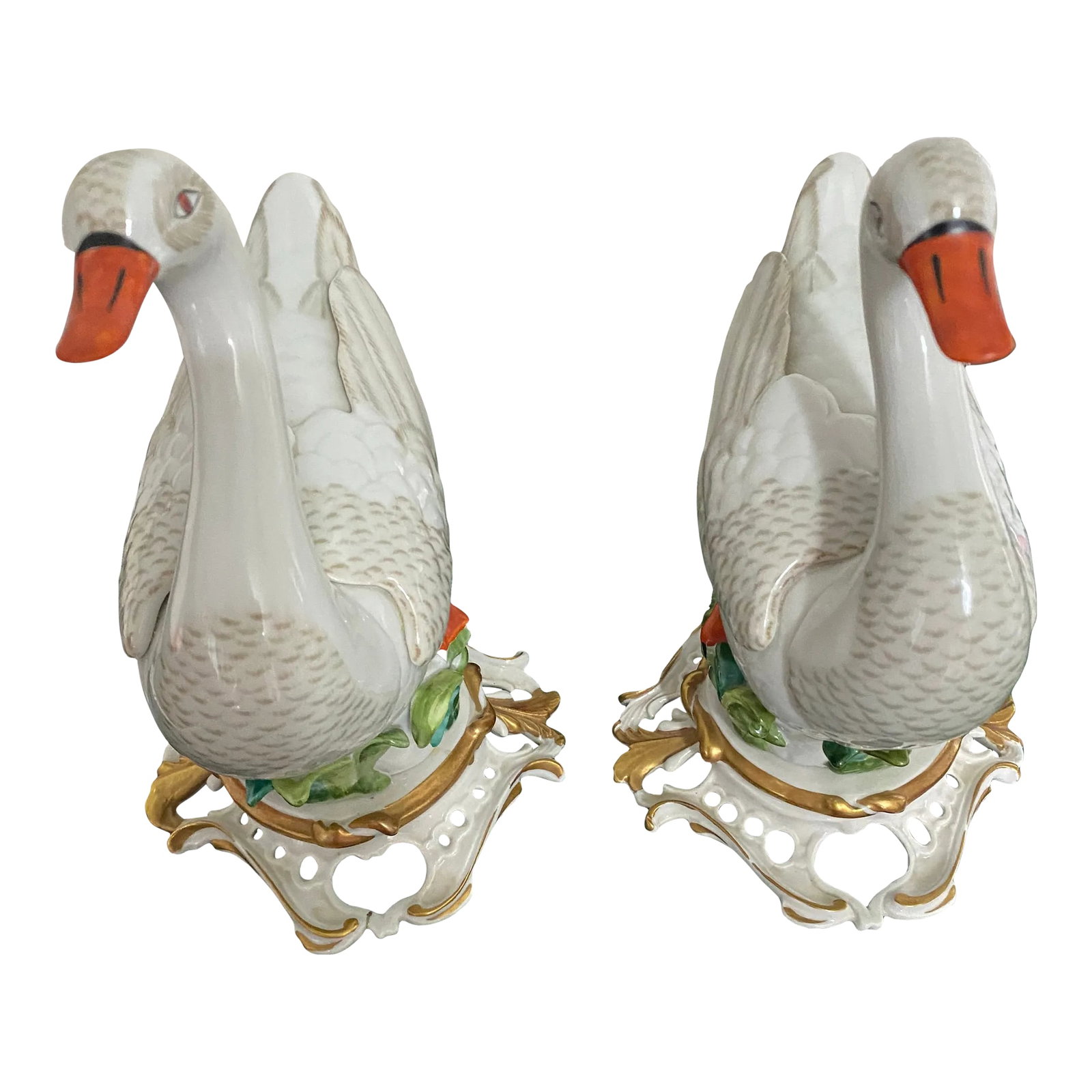 Antique French Porcelain Ducks - A Pair (1 of 11)