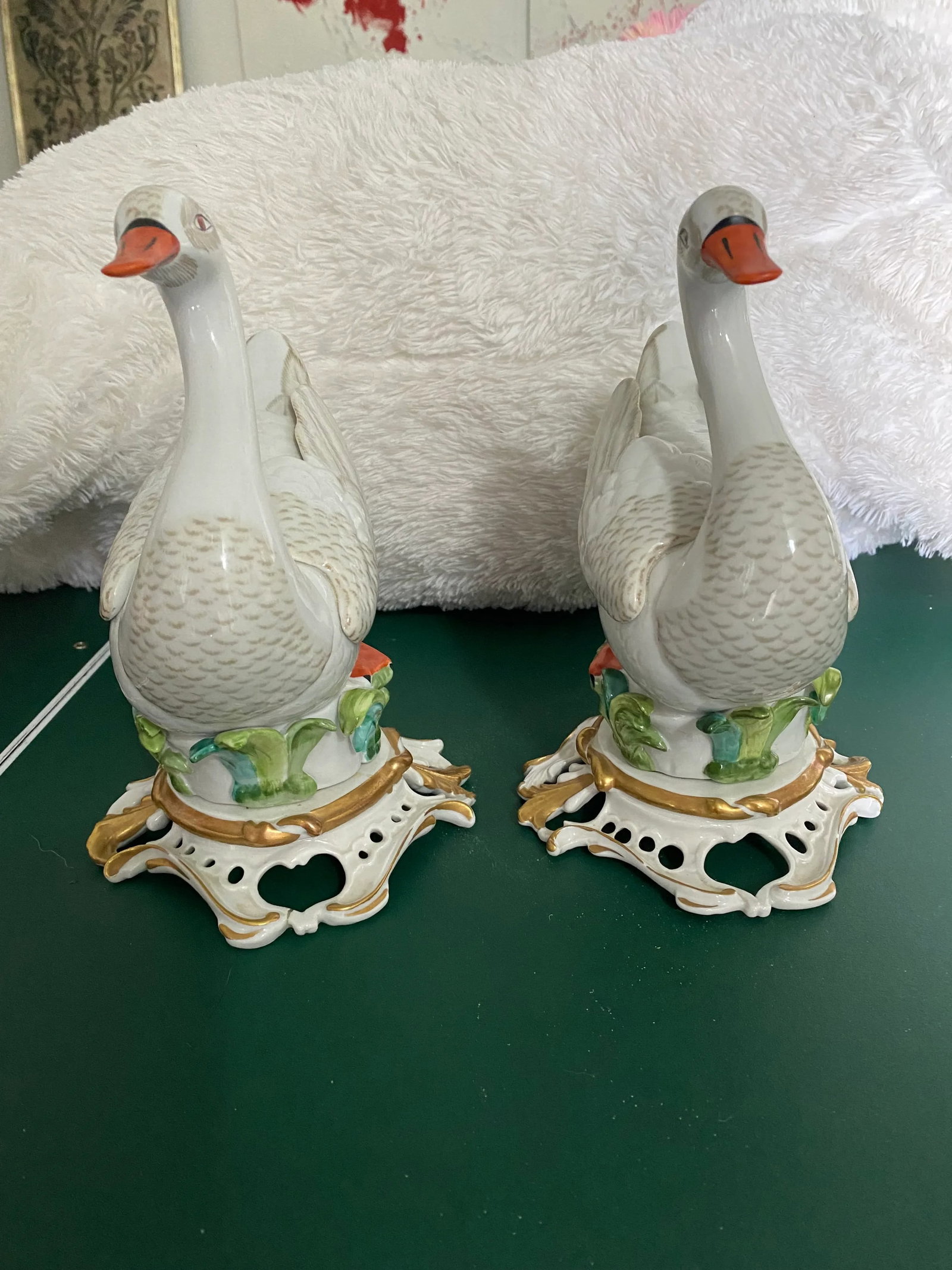 Antique French Porcelain Ducks - A Pair - 2