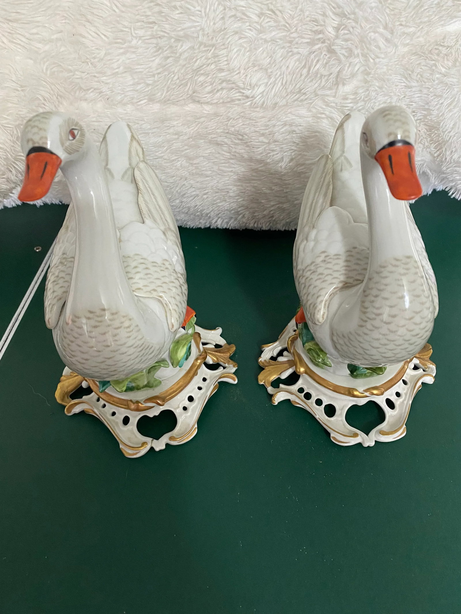Antique French Porcelain Ducks - A Pair - 3