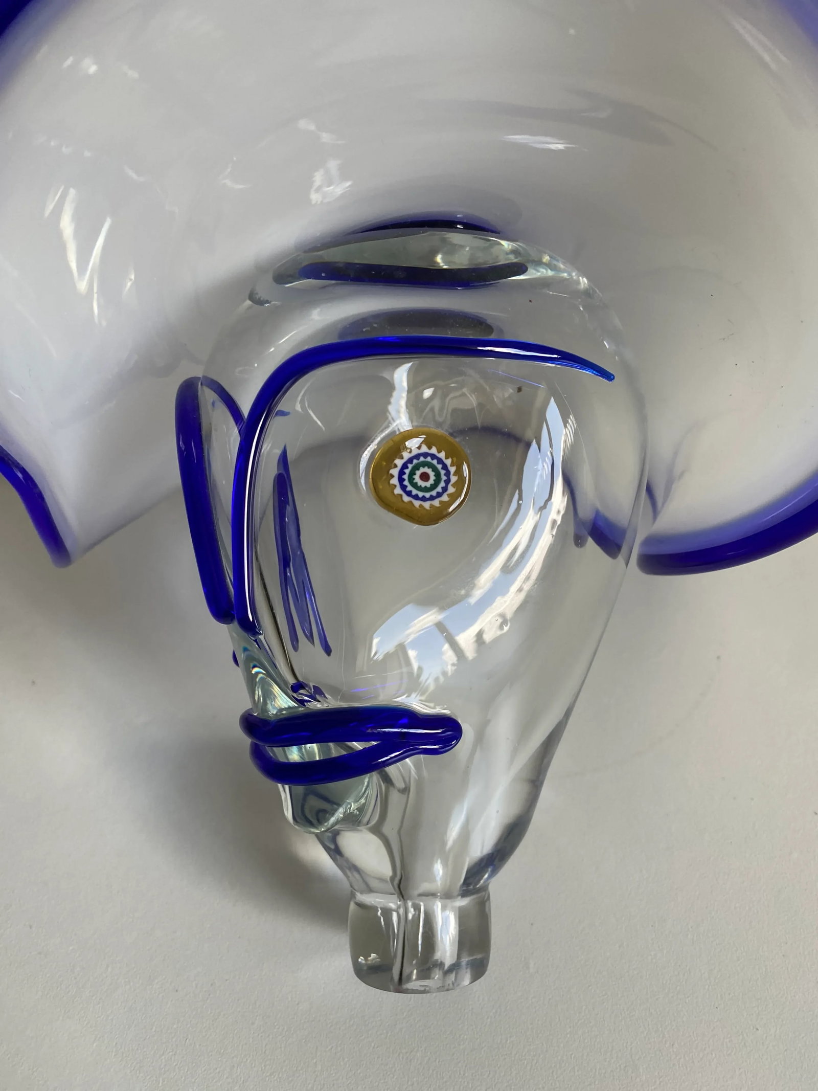 1980s Large Murano Style Hand Blown Art Glass Head - 3