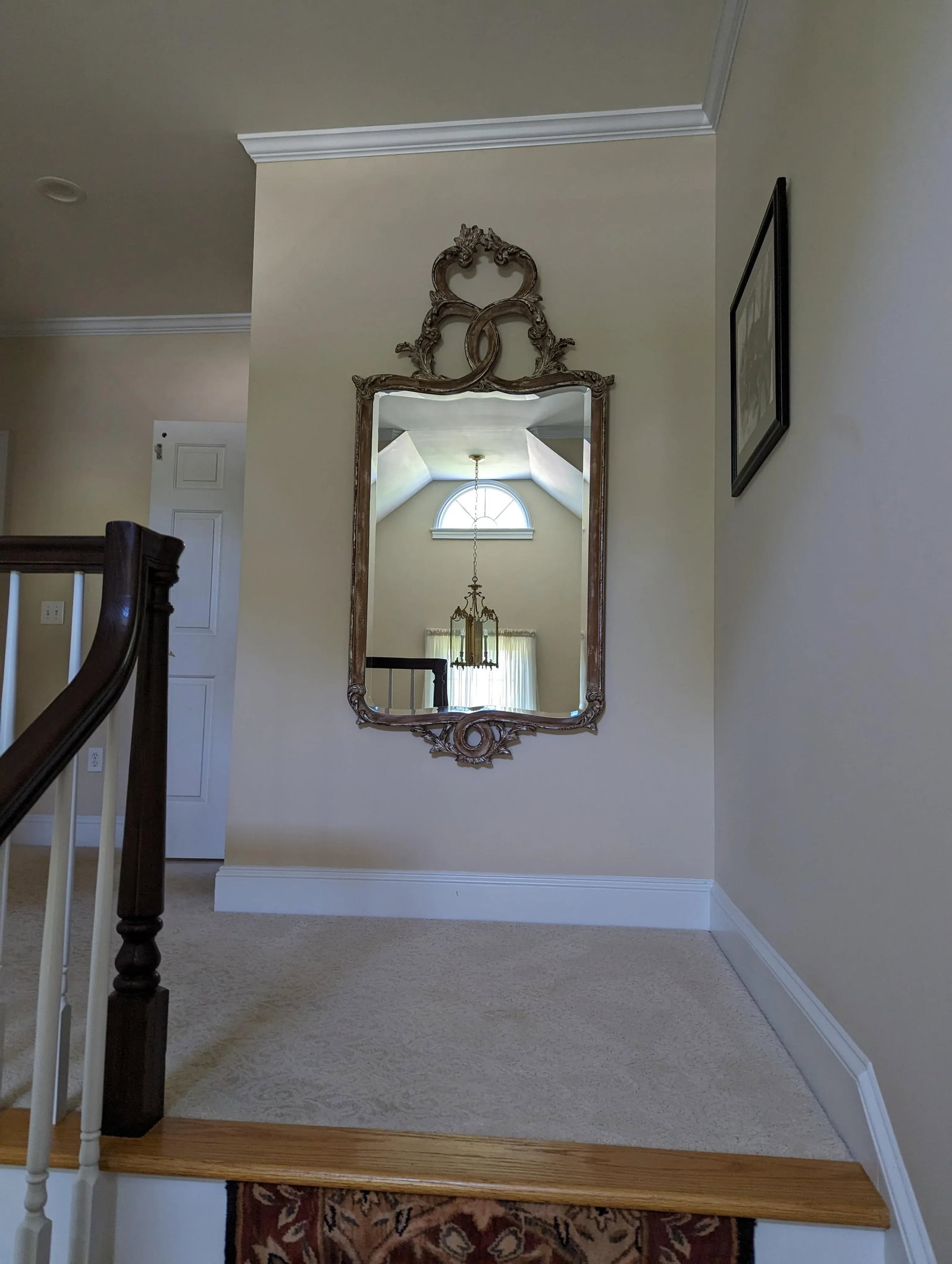 Early 21st Century La Barge Italian Rococo Carved Wood Mirror Silver Gilt - 4