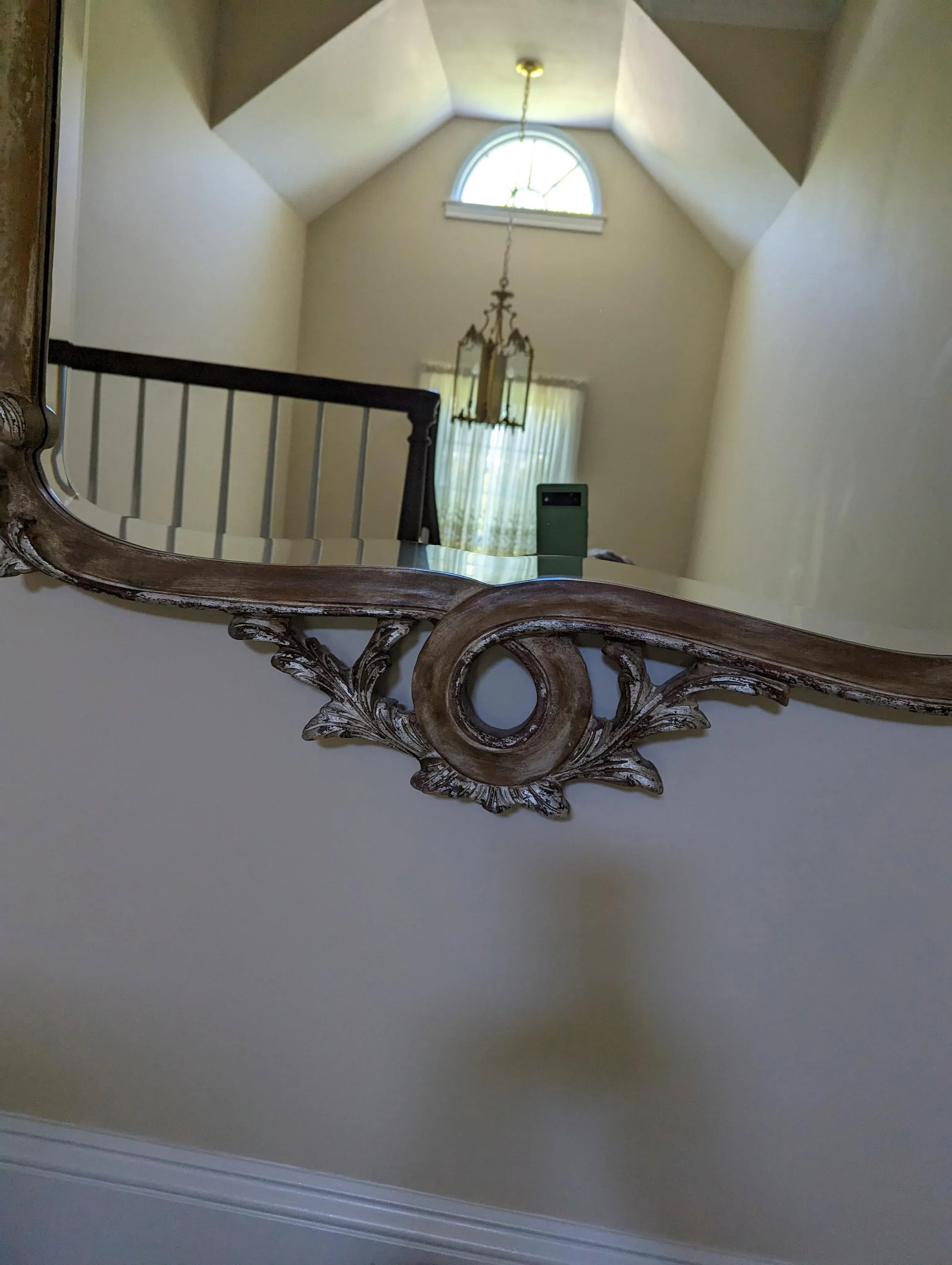 Early 21st Century La Barge Italian Rococo Carved Wood Mirror Silver Gilt - 6